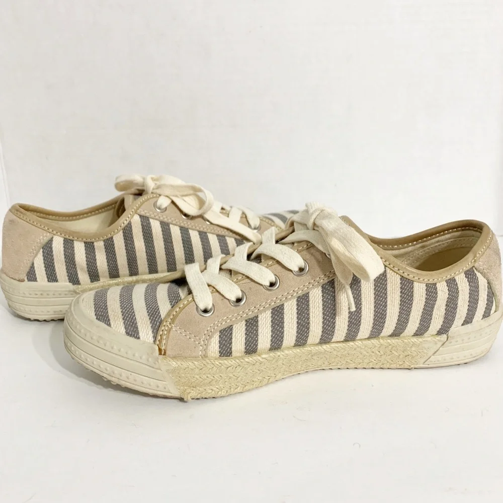 Aldo® Striped Canvas Espadrille Low-cut Lace-up Sneakers Jute Trimmed Outsoles